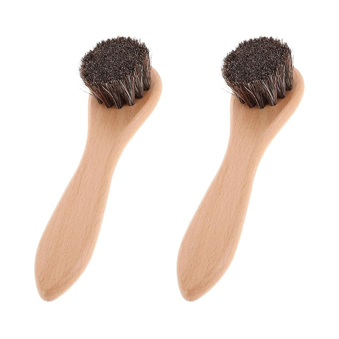 2Pcs Small Pet Bathing Brush Soft Bristles Wooden Handle 4-Inch Grooming Comb for Rabbits Guinea Pigs Ferrets Bathing and Massage Tool