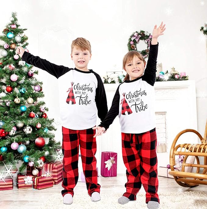 ANGELGGH Matching Christmas Pajamas for Family, Cute Vacation PJs Sets for Couples/Women/Men, Xmas 2 Piece Jammies Sleepwear