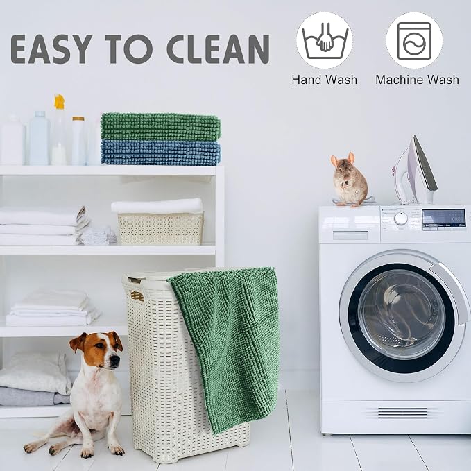 Amylove 4 Pcs Guinea Pig Cage Liner 16 x 24 Inch Washable Chenille Pee Pads Pet Dog Cat Bedding Training Mat Reusable for Small Animals Puppy Bunny Hamster Chinchilla