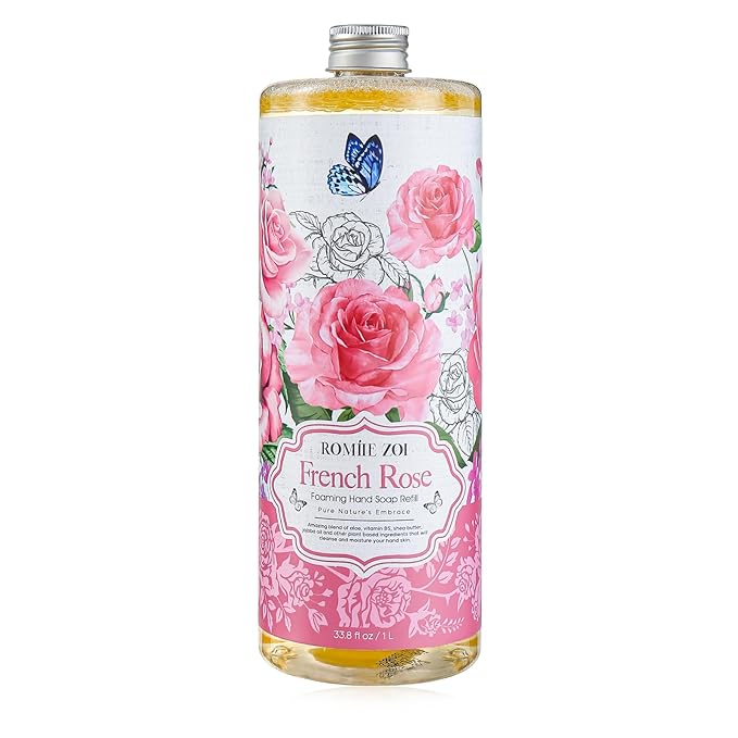 ROMIIE ZOI Foaming Hand Soap Refill, Rose, Gentle & Moisturizing Formula, 1 L/ 33.8 FL OZ