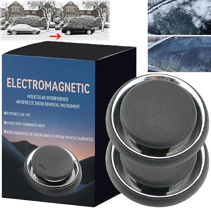 2 Pcs Antifreeze Device, 2026 New Anti-Freeze Electromagnetic Car Snow Removal Device, Electromagnetic Snow Removal, Anti-Freeze Windshield Defroster & Ice Melter for All Cars