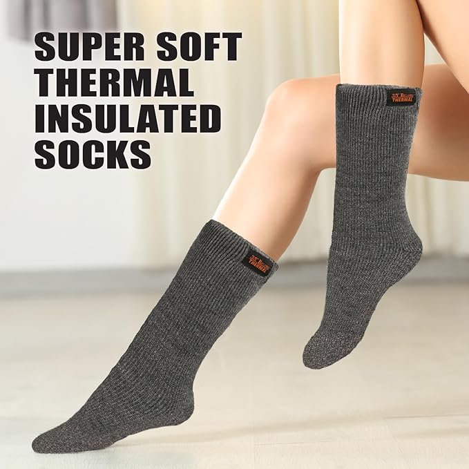 35° BELOW Thermal Insulated 1 or 3 Pk Socks for Men and Women, Designed with Soft Aluminized Loops to Keep Feet Warm and Cozy