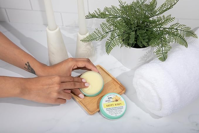SSF Organics Baby Salve Happy Hiney | Diaper Rash | Calendula Baby Balm | 100% Organic Gentle Solutions | Hand Crafted in Small Batches | Made with Calendula, Lavender and Shea. 2, Ounce Pack of 1