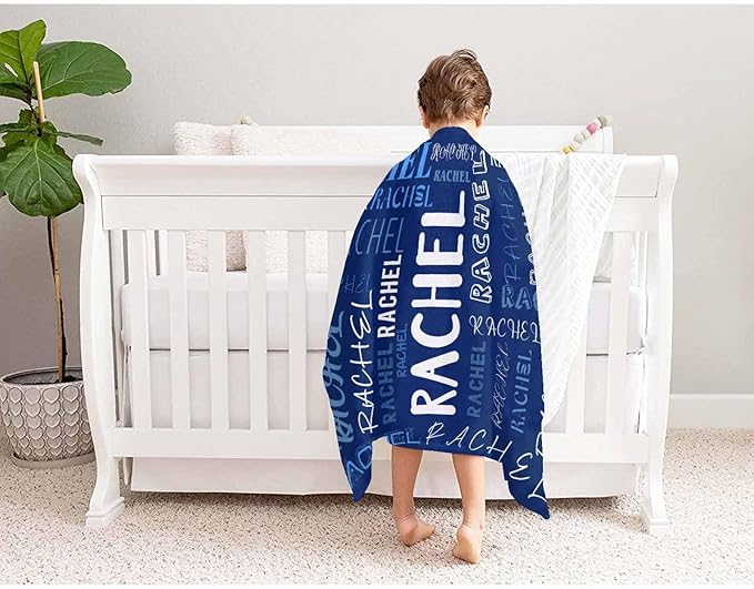 Ship Next Day, Custom Name Blanket, Personalized Baby Blanket for Girls, Baby Blankets with Name Ultra-Soft Cozy Fleece Blankets Gifts for Boys & Girls Kids Teen Girl New Mom