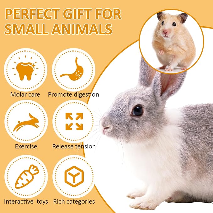 30PCS Guinea Pig Hay Grass Cake Food Set Natural Rabbit Chew Toys for Teeth | Hamster Toys, Bunny Chew Toys Timothy Hay Treats for Rabbits Chinchillas Rats, Small Animals Teeth Grinding