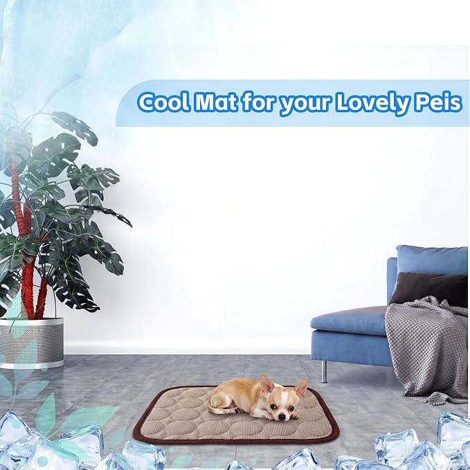 Jetec 3 Pcs Guinea Pig Cooling Mat, Small Animal Beds,Summer,Brown | 10 x 11 in Summer Ice Silk Pad for Rabbit, Hamster, Chinchilla, Rat, Warm Guinea Pig Hideout, Cozy Small Animal Cage Bed
