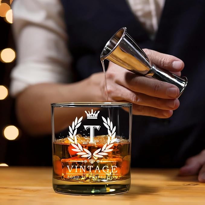 Old Fashioned Glasses Birthday Gifts for Men 11oz Personalized Whiskey Glass Engraved Monogram Drinking Glass for Man Custom Bourbon Gift For Dad Who Have Everything