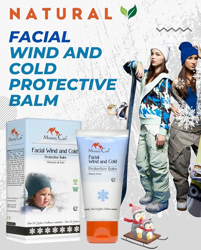 Mommy Care Facial Wind & Cold Protective Balm – Mineral Oil-Free Formula with Calendula, Olive Oil & Jojoba, Soothes & Hydrates Dry, Sensitive Skin for Babies, Kids & Adults, 50ml/1.76 fl oz