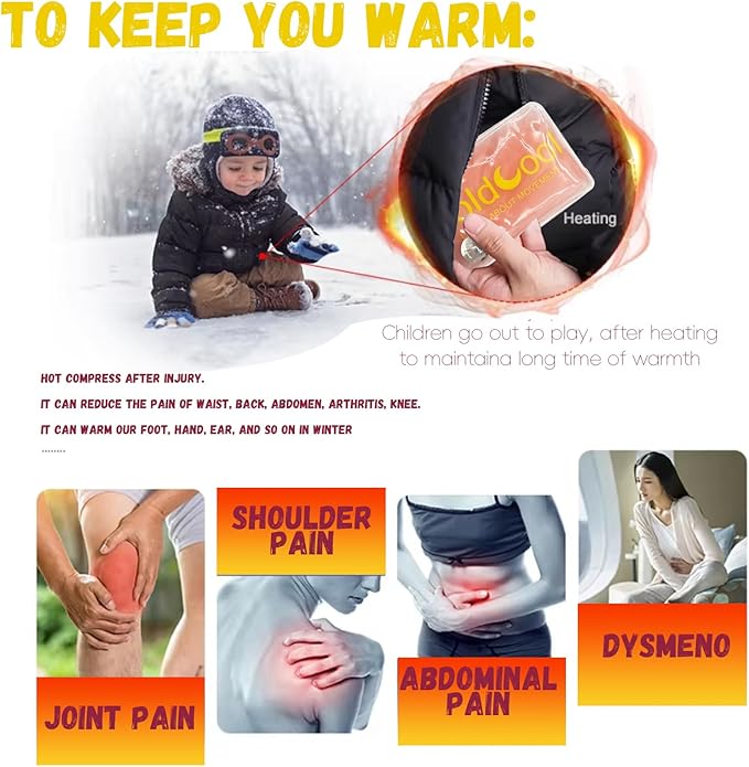 4 Pcs Reusable Snap Heat Pack,Portable Hand Warmer,Christmas Deals Hand Warmers Cute Long Lasting Warmth for Camping, Outdoor,Hand Warmers Boil Click Heat Pocket (Pink)