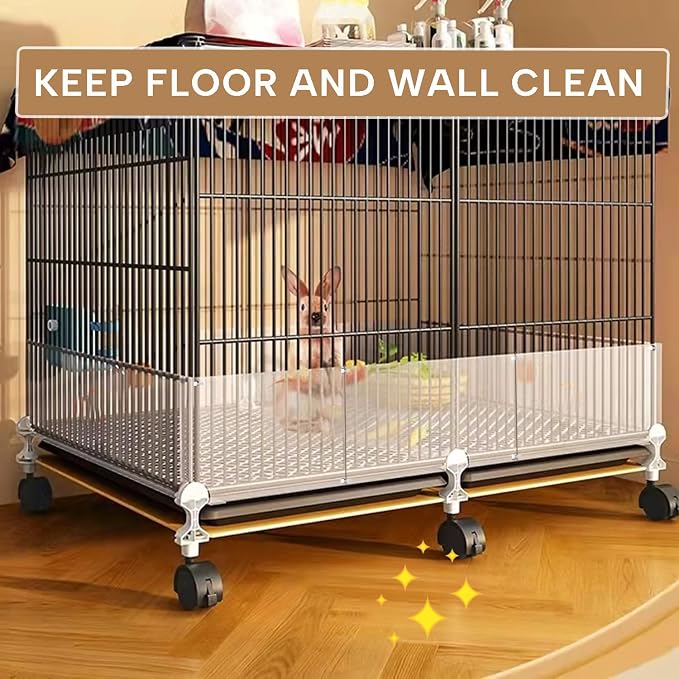 KEYIDE 6Pcs Plastic Pet Cage Liner 12” x 10” Clear Bunny Cage Urine Guard Guinea Pig Side Lining Sheet Rabbit Habitat Siding Ferret Scatter Guard Cage Accessories Simple but Essential