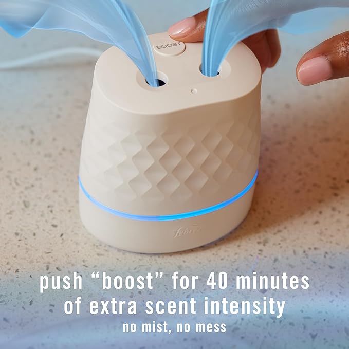 Febreze Plug Scent Booster Continuous Scent Device Oil Diffuser, Compatible with Febreze Air Freshener Plug in Refills
