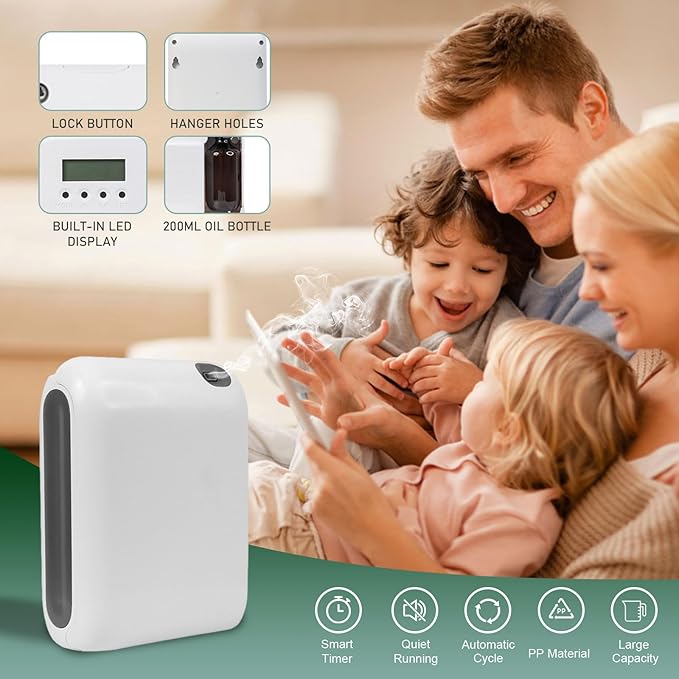 Scent Air Machine for Home, 1500 Sq. Ft Coverage Waterless Essential Oil Diffuser with Smart Cold Air Technology, Bluetooth Fragrance Diffuser for Large Room, Hotel, Spa, Office