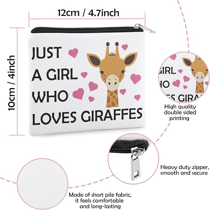 Giraffe Lovers Gift Giraffe Coin Purse for Women Giraffes Gifts Friend Daughter Sister Animal Lover Present Coin Pouch Giraffo Gift Coworker Christmas Birthday Valentines Gifts Zipper Change Pouch