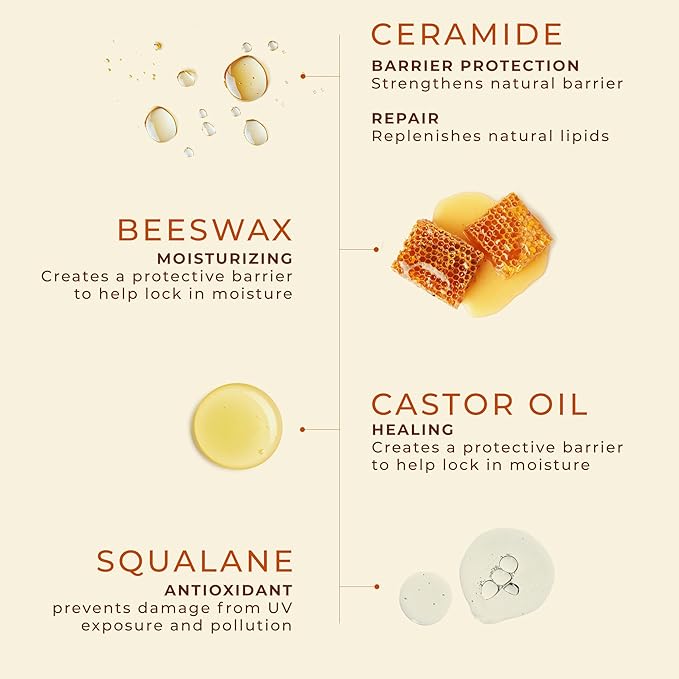 Pineapple Melon Lip Balm Hydrating & Nourishing Lip Moisturizer with Squalane, Castor Oil, Castor Oil, and Vitamin E, Smooth Application, Lip Care, Barrier Protection, Non-Waxy, Refreshing Scent