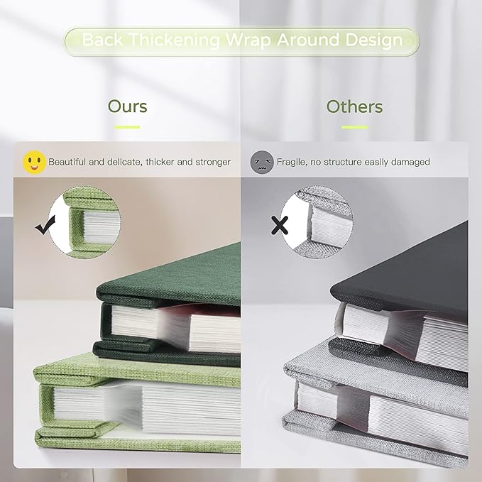 Popotop Large Photo Album Self Adhesive 4x6 5x7 8x10 Scrapbook Album DIY Picture Book,Gifts for Mom,Family Baby and Wedding,with Metal Pen and Plastic Board