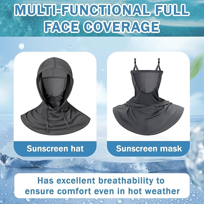 3 Pack Balaclava Sun UV Protection Hood Breathable Full Head Mask Face Cover for Men Women Motorcycle Cycling Fishing