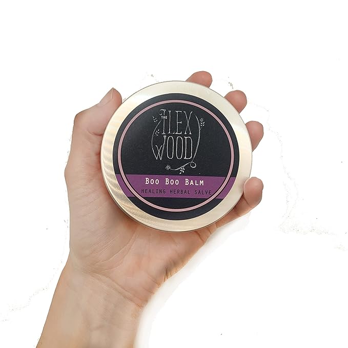 The Ilex Wood - Herbal Healing Salve Boo Boo Balm - For skin irritation, scrapes, bites and stings, palm oil free, cruelty free, plastic free, handcrafted - 3.38 fl oz (100ml)