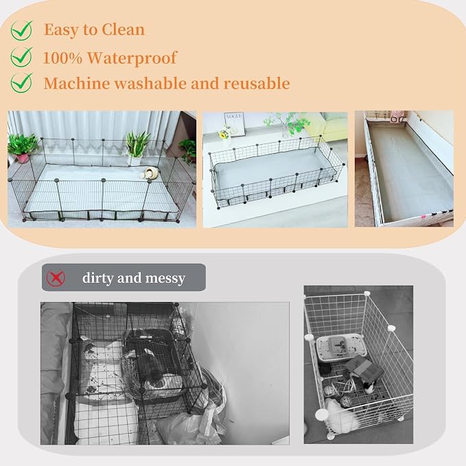 DZWLKJ Guinea Pig Cage Liner Tarp Bottom Waterproof and Washable Base Also for Rabbits, Bunny, Chinchesillas, Hedgehog, Ferrets and Other Small Animals(24x36 inches)