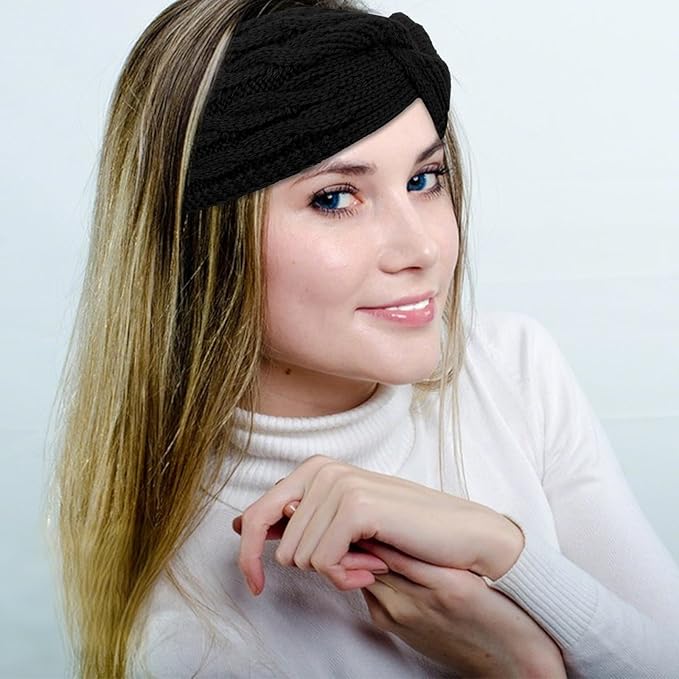 4 Pack Winter Headbands for Women Knitted Headbands for Women Knit HairBands, Fleece-Lined Winter Headwear for Warmth & Style, Ear Warmers Daily Wear & Outdoor Activities and Chrismas Gifts