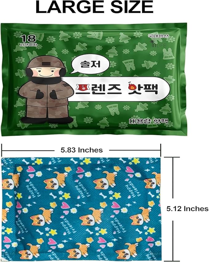Inlife, 30 Packs, Warm It 100% Made in Korea Hand & Body Warmers Super Warm and Long Lasting Up to 18 Hours of Heat Natural Odorless Air Activated 5.3 oz Each