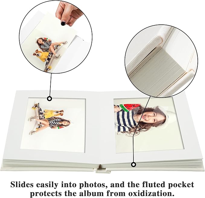 Vienrose Premium Small Photo Album 4x6 for 20 Pictures, Linen Cover Photo Book with Writing Space, Ideal for Wedding Albums, Baby Books, and Travel Journals