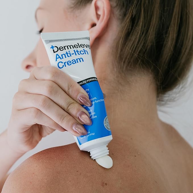 Dermeleve Steroid Free Anti-Itch Cream | Extra Strength for Psoriasis, Seborrheic Dermatitis, Viral Rash, Bug Bites, Allergy, Chronic Hives, Neuropathy (Nerve) | Full Body Itch Relief | 4 oz (3 Pack)