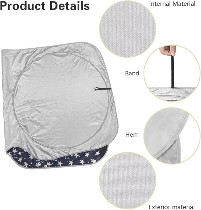 America 250th Anniversary Eagle Windshield Sun Shade Foldable Universal Car Front Window Sunshade Heat Reflector UV Ray Sun Visor Sunshades Auto Outdoor Protective Accessories
