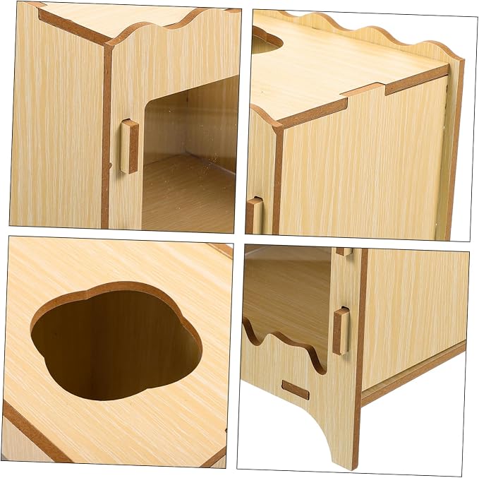 SUPVOX Hamster Digging Box Toy Wooden Nest Thick Bedding Creative Hideout for Small Pets Fun Hamster Plaything for Cage Accessories