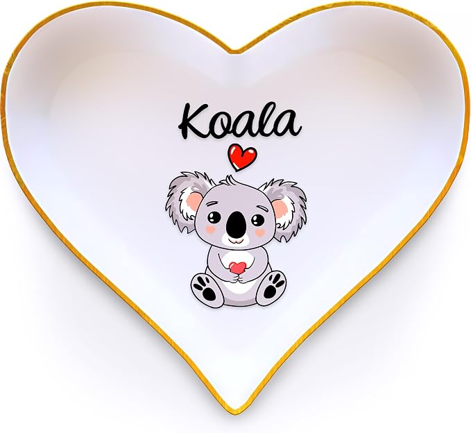 Koala Ring Holder Dish Tray, Gifts For Women Teens Girls, Koala Lovers Themed Stuff Accessories Things Decor Merch, Home Room Ring Earrings Necklace Organizer Holder!