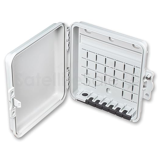 SatelliteSale Weatherproof Junction Box Heavy Duty Enclosure 8x7x2 Inches UV-Rated Thermoplastic Alloy Made in USA