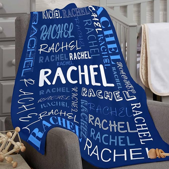 Ship Next Day, Custom Name Blanket, Personalized Baby Blanket for Girls, Baby Blankets with Name Ultra-Soft Cozy Fleece Blankets Gifts for Boys & Girls Kids Teen Girl New Mom