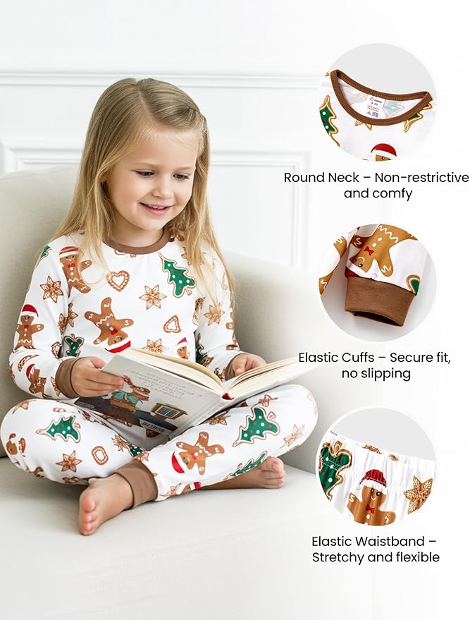 PATPAT Christmas Family Matching Pajama Sets Includes Christmas Socks - Perfect for Family Photos & Holiday Celebrations