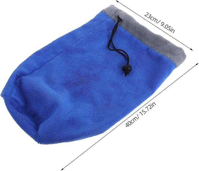 Plush Small Animal Bath Towel with Adjustable Drawstring for Ferrets and Guinea Pigs, High Absorbency and Easy to Maintain Sky-Color Towel, Grooming Accessory for Small Pets