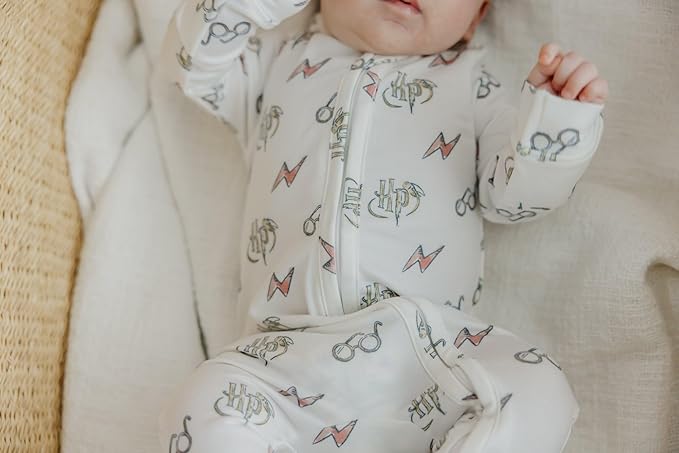 Copper Pearl Zip-Up Footie Baby Pajamas: Ultra-Soft Boys Pajamas and Girls Pajamas, Premium Knit Fabric in Stylish Prints, Tag-Free with Two-Way Zipper, Sized Newborn to 24 Months, Harry Potter™