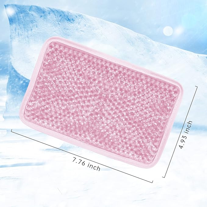 Gel Ice Pack Ice Bag with Strap-Reusable Hot & Cold Pack Compress Therapy for Pain, Swelling,Injuries of Knee, Shoulder, Foot, Back, Ankle, Neck, Hip, Elbow (1Pcs,Pink)