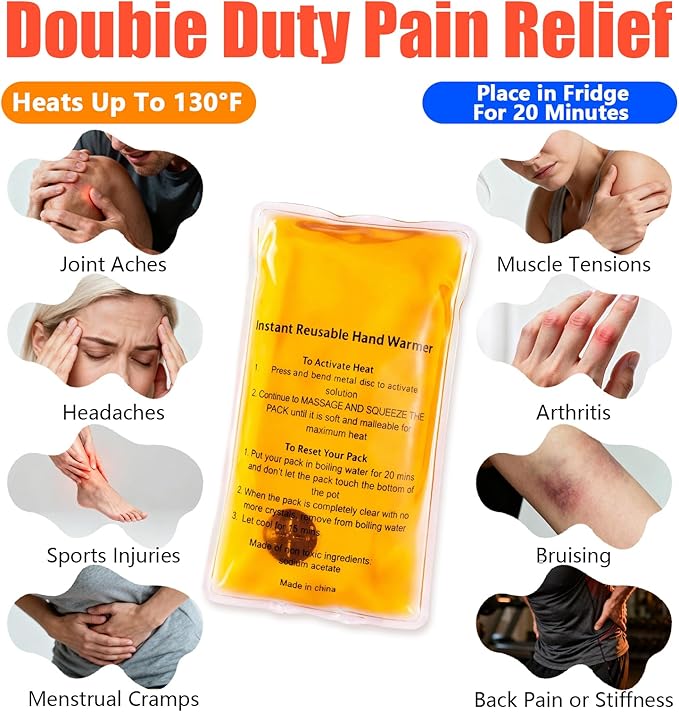 Reusable Pocket Heat Packs, Hand Warmers - Easy Reset & Comfortable Warmth for Daily Use, Commute & Cold Days