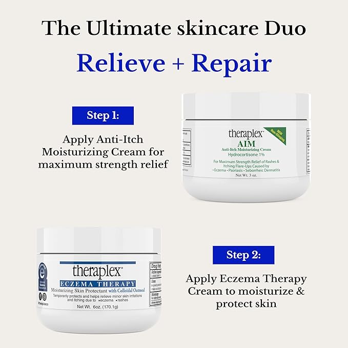 Theraplex AIM - Anti-Itch Moisturizing Cream (3 oz) - Non-stinging, Relieves Itching, Rashes, Flare Ups - Helps Repair & Restore the Skin's Natural Protective Barrier