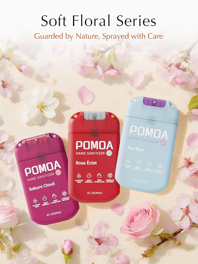 Alcohol Free Hand Sanitizer Spray, Non Irritating, Hydrating and Non Greasy, Gentle Fine Mist, Travel-Friendly Pocket Size 1 Fl Oz, Sakura Cloud