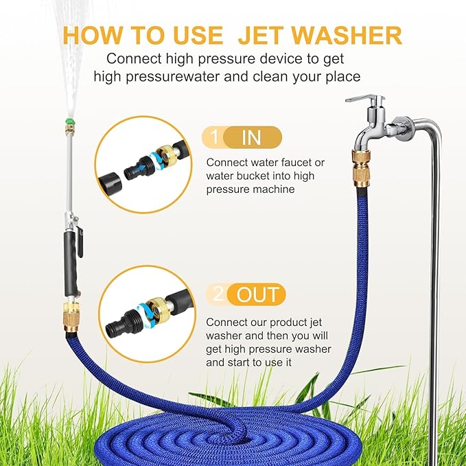Jet Nozzle High Pressure Hose Nozzle, 7-1 High Pressure Power Washer Wand, Versatile Cleaning Tool for Gutter, Patio, Car Wash,Gardening, Built to Last for Homeowners & Garden Enthusiasts