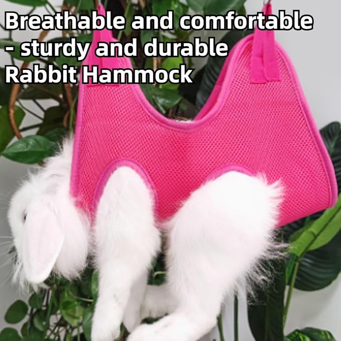 Rabbit Grooming Hammock with Safety Belt for Nail Clipping, Grooming, Bunny Bathing Bag for Nail Trimming, Cat Claw Care Bag, Small Animal Grooming Harness (Grey,X-Small)