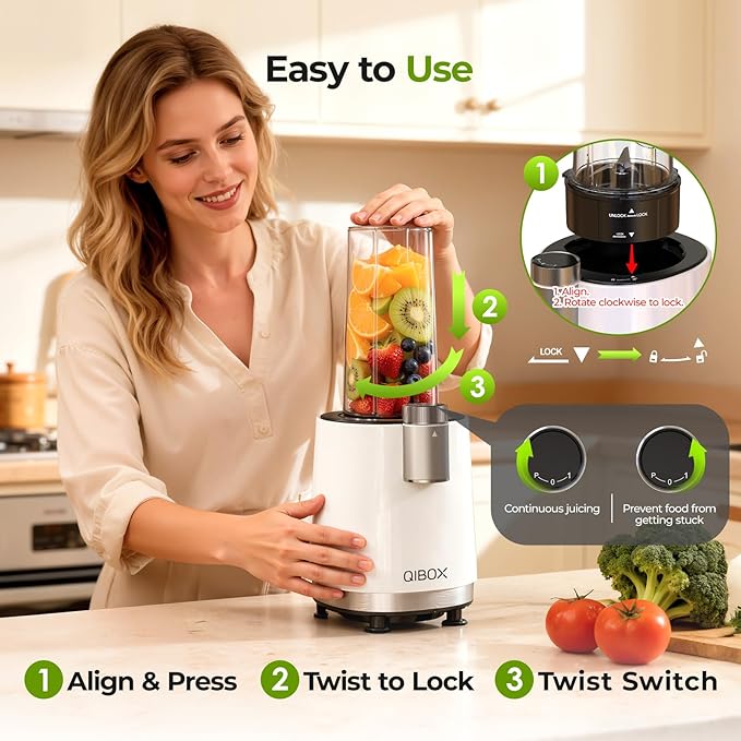 QIBOX Snow Cone Machine & Smoothie Blender 2 in 1, 700W Powerful Shaved Ice Machine Slushine Machine, Healthy Frozen Drink Maker with Stainless Steel Blade & Smoothie Recipe, for Home Kitchen Party