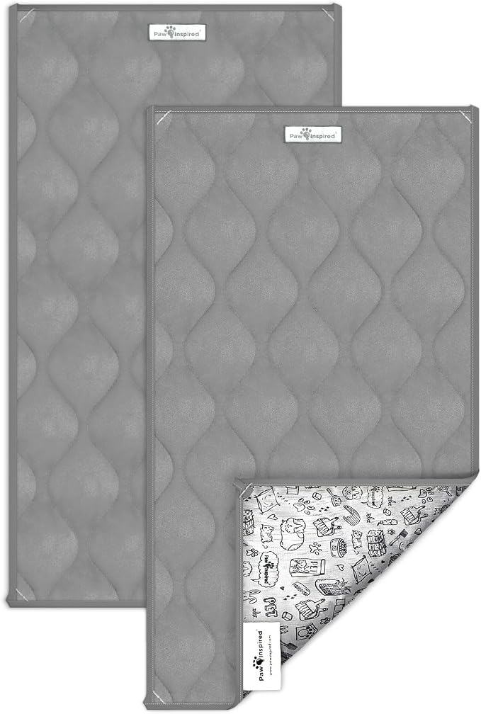 Paw Inspired Washable Fleece Guinea Pig Cage Liners, C&C 2x1, Gray | Super Absorbent Pee Pad, Bedding, Waterproof Bottom, Pet Bed Mat for Guinea Pigs, Ferrets, Rabbits, Hamsters, Small Animals