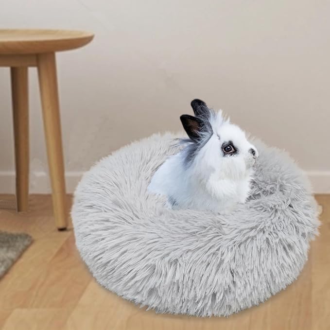 Bunny Bed Rabbit Hideout for Guinea Pig | Soft & Comfortable Small Animal Bedding Cozy Bed Mat Warm Hideaway Cage Accessories Light Grey