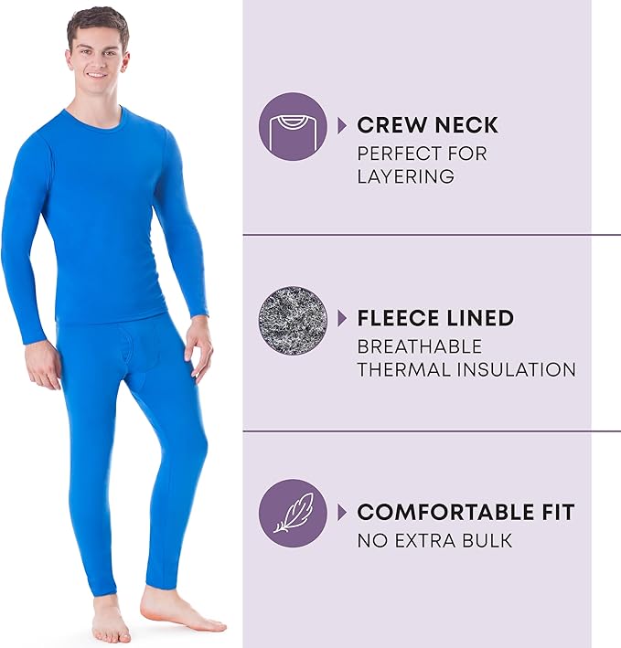 Rocky Thermal Underwear Men Long Johns Men Thermal Underwear Thermals Mens Base Layer Mens Thermals Top and Bottom Set