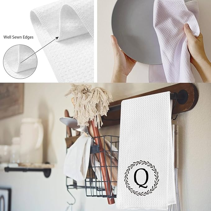 Monogrammed Hand Towels Name Ini-tial Letter X Kitchen Dish Tea Towels,Personalized Monogram Gifts for Women Wife Mom,17x23 Inch,for Kitchen Bathroom Decorative