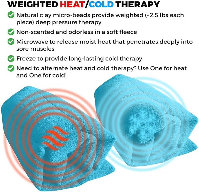 Microwavable Heating Pads Set of 2 Natural Moist Heat Pad for Back Pain, Neck and Shoulders, Nerve, Cramps, Lower Lumbar Relief