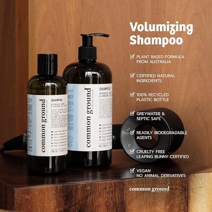 Common Ground Volumizing Natural Shampoo and Conditioner Set, Paraben and Cruelty Free, Vegan, Plant-Based Ingredients, Botanical Magnolia Scent and Avocado Oil Extract, for Men, Women