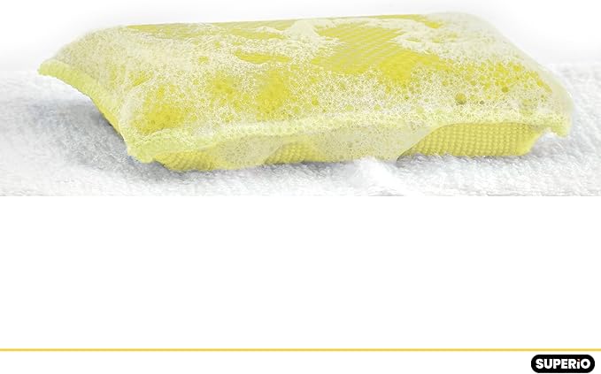 Superio Miracle Microfiber Sponges for Kitchen 3-Pack Red Yellow Blue, Kosher Non-Scratch Sponge Scrubber Heavy Duty Multi-Purpose Cleaning of Dishes, Pots, Pans and Counter tops, Machine Washable
