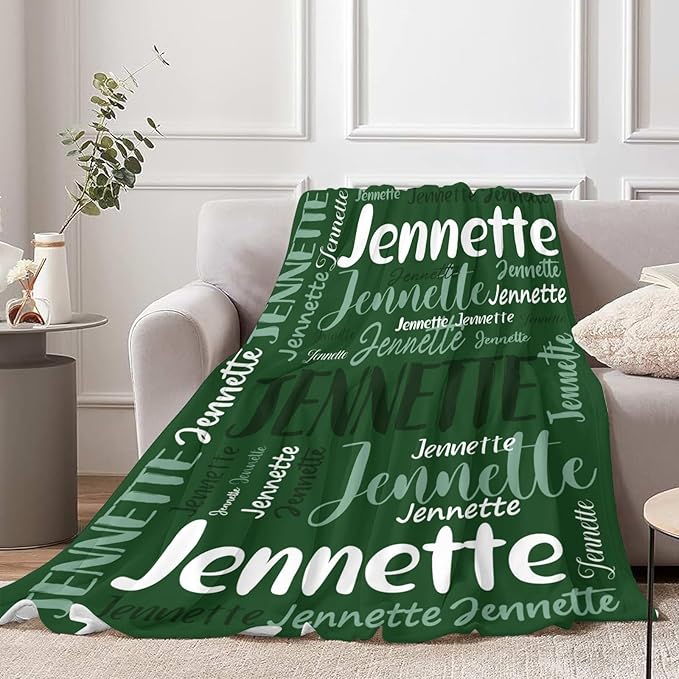 Personalized Custom Baby Blanket with Name for Girls Boys Kids Customized Flannel Blanket for Bed Nursery Room Baby Stroller