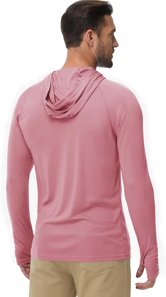 Boladeci Men's UPF 50+ Sun Protection Lightweight Hoodie Shirts Long Sleeve Fishing Shirt SPF UV Hiking Swim